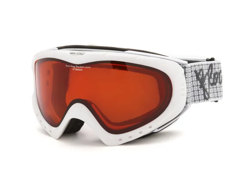 Bloc Utopia Ski Goggles in White with Goldeneye Lens